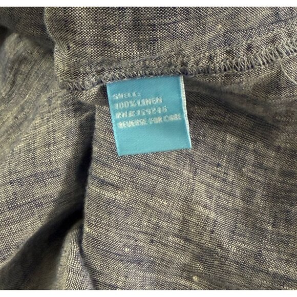J. McLaughlin 100% Linen Button Down Shirt Denim Blue Long Sleeve Classic Size M - Picture 8 of 10
